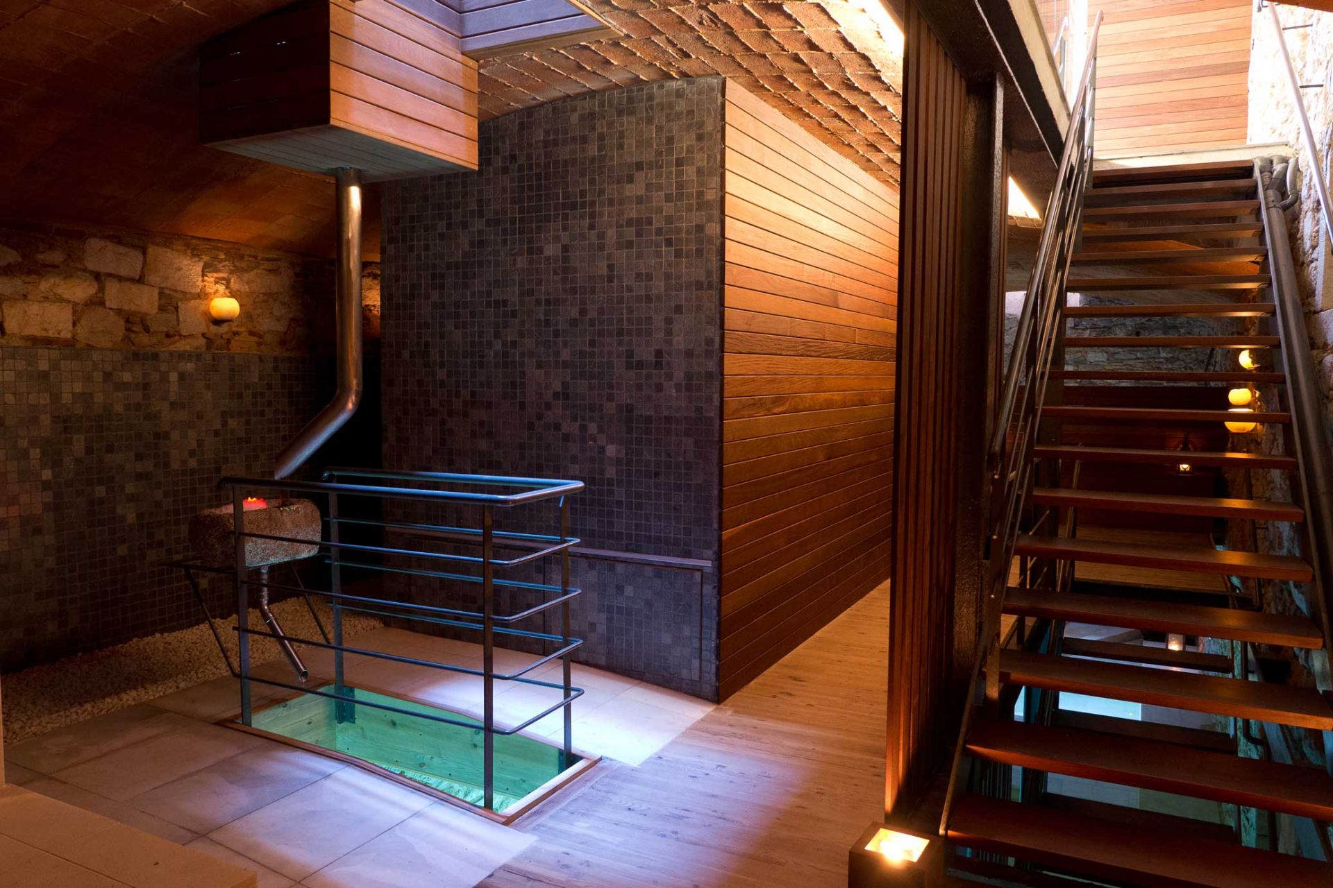 Espai interior dels banys termals Aqva.